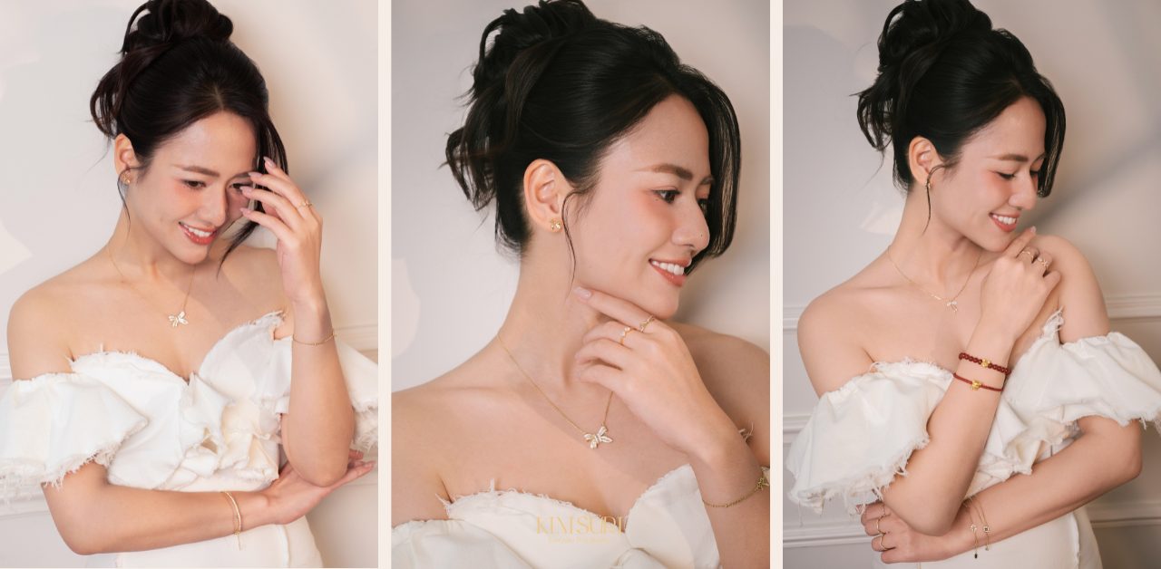 Diễn viên Việt Hoa lan tỏa sắc vàng trong tuần lễ 20/10 cùng Kim Suri BST Ribbon Charm của Kim Suri