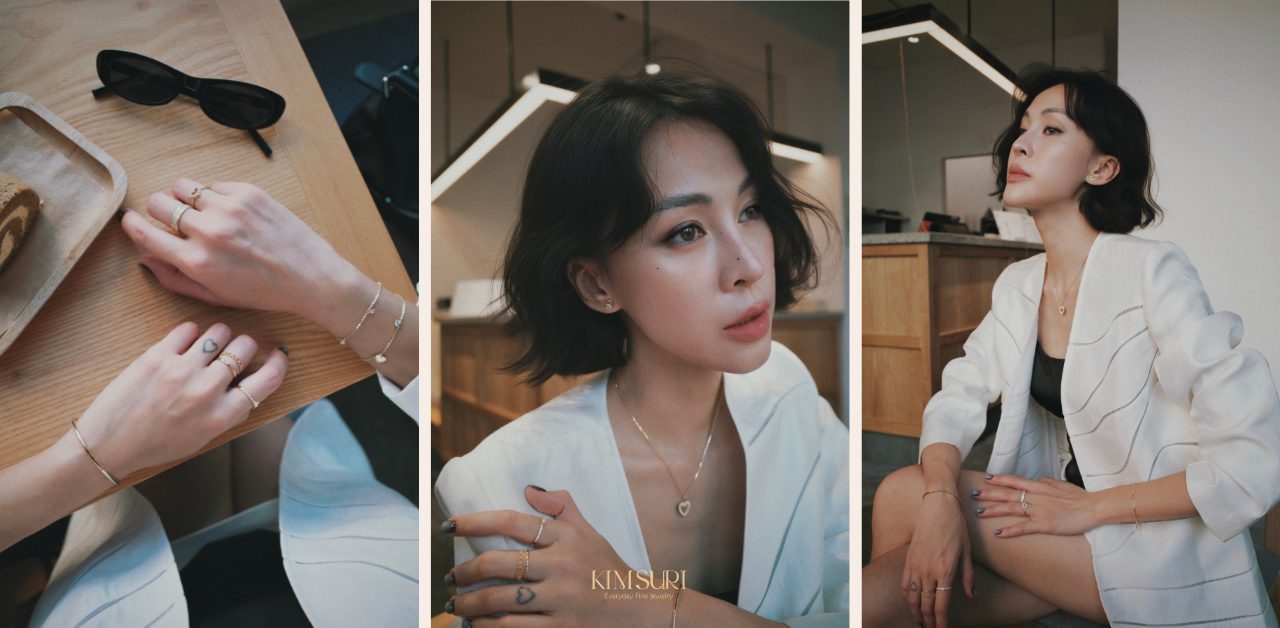 Vẻ đẹp thu hút của Influencer Bế Hoàng Mai trong BST trang sức vàng của Kim Suri Bế Hoàng Mai trong set trang sức trái tim Kim Suri
