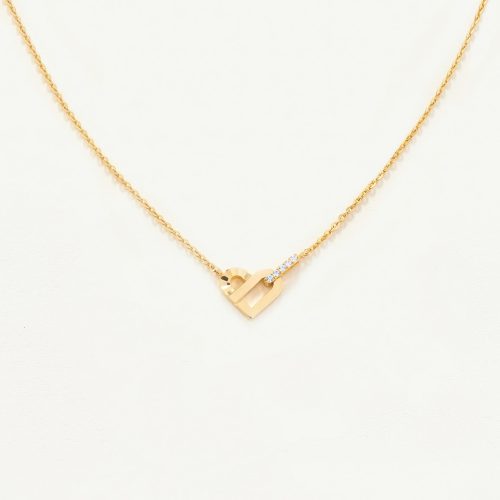 Dây chuyền Vàng 10K mặt tim gắn đá - SN23S003Y