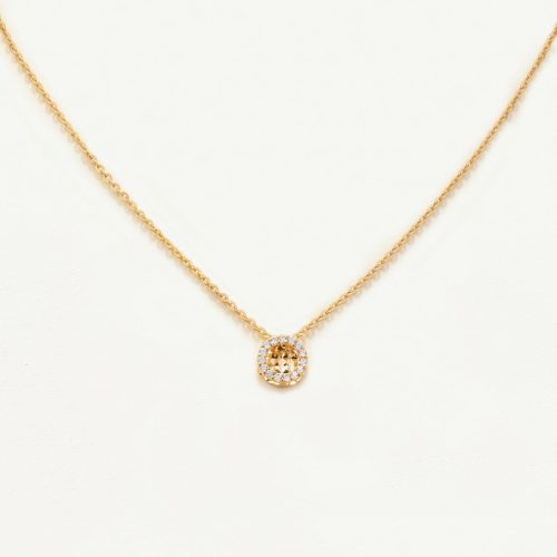 Dây chuyền Vàng 10 mặt tròn đính đá - SN23S006Y