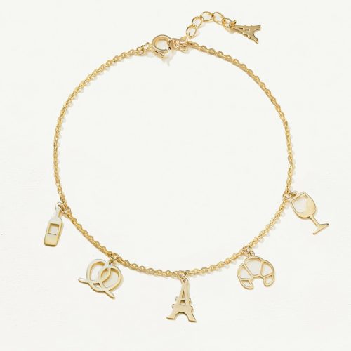 Lắc tay Vàng 10K hoạ tiết tháp Eifel Paris - SB23S009Y