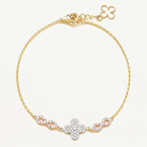 Lắc tay Vàng 10K hoa vô cực sang trọng - SB23S006Y