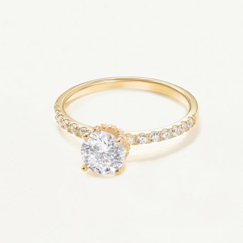 Nhẫn Vàng 10K mặt đá tròn viền đá - SR23S019Y