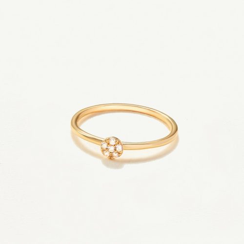 Nhẫn Vàng 10K mặt tròn gắn đá xinh - SR23S001Y