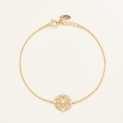 Lắc tay Vàng 10K họa tiết hoa sang trọng - SB23S004Y