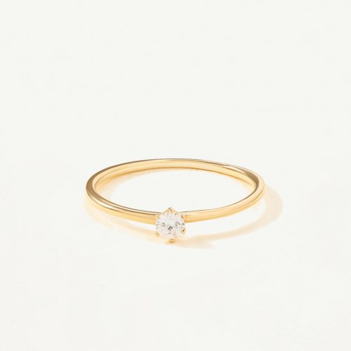 Nhẫn Vàng 10K trơn đính đá