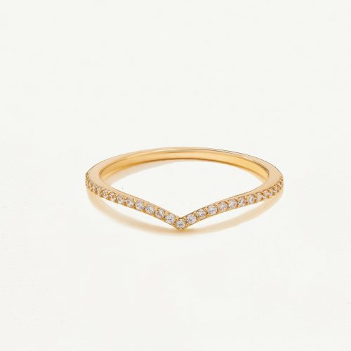 Nhẫn Vàng 10K chữ V đính đá - SR23S030Y