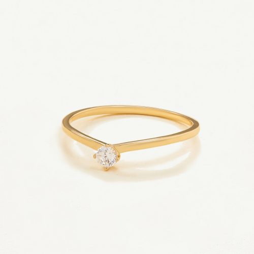 Nhẫn Vàng 10K chữ V gắn đá - SR23S035Y