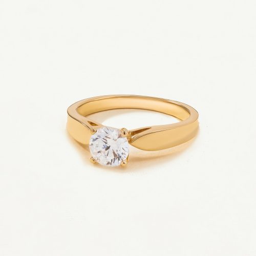 Nhẫn Vàng 10K bản to đá tròn - SR23S029Y