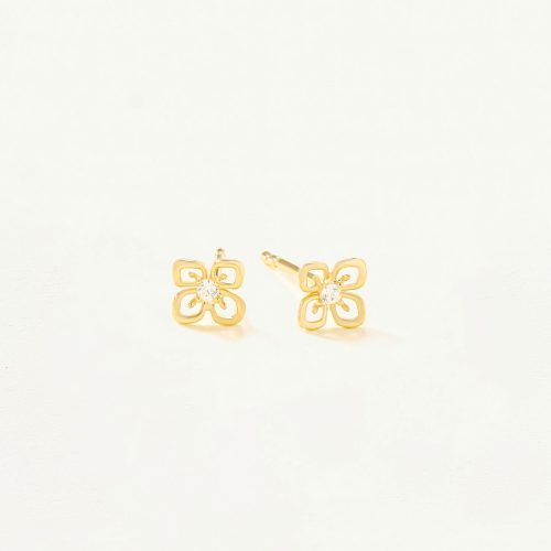 Khuyên tai Vàng 10K hoa - SE23S025Y