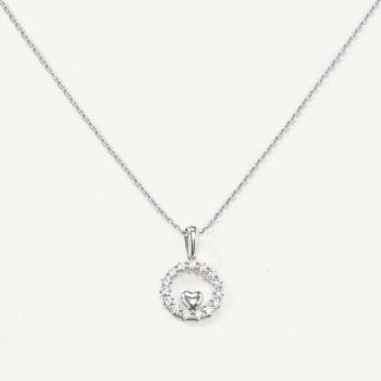 Dây chuyền Vàng Trắng 10K mặt tròn - SP23S006W