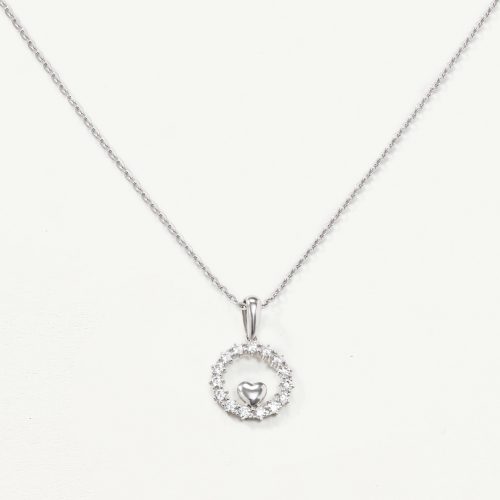 Dây chuyền Vàng Trắng 10K mặt tròn - SP23S006W