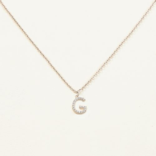 Dây chuyền Vàng Trắng 10K mặt chữ G