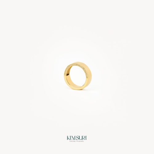 Nhẫn vàng 10k trơn bản dày R469