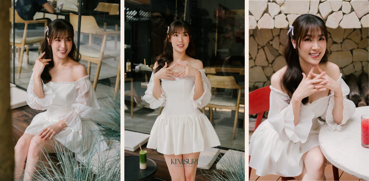 Trang sức vàng 10K Kim Suri chinh phục trái tim nàng hậu Phí Thị Thùy Linh Hoa hậu Phí Thị Thùy Linh trong set trang sức vàng 10K