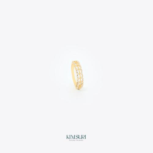 Nhẫn vàng 10k đá lấp lánh R291