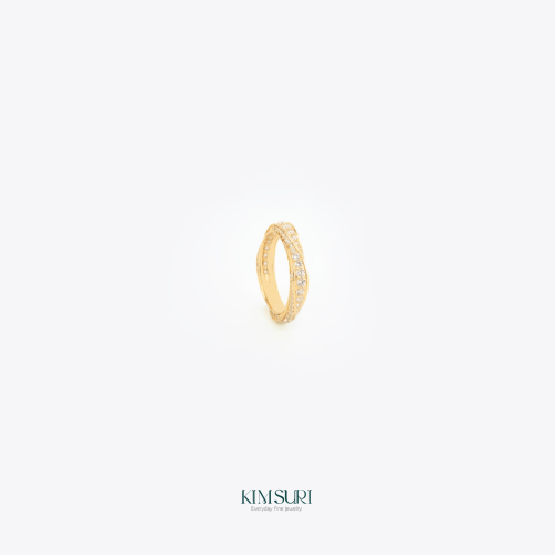 Nhẫn vàng 10k full viền đá R342