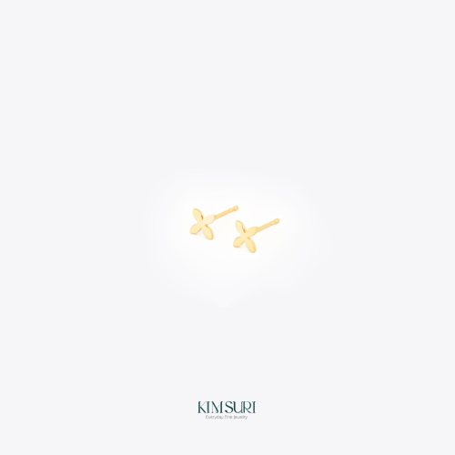 Khuyên tai vàng 10k 4 cánh nhỏ E583