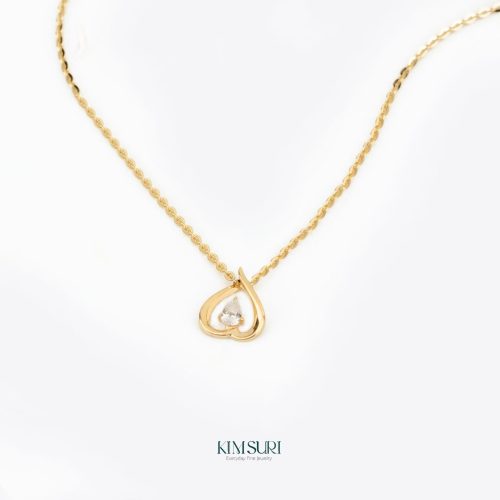 Dây liền mặt vàng 10k tim ngược N290