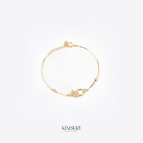 Lắc tay vàng 10k hoa 4 cánh