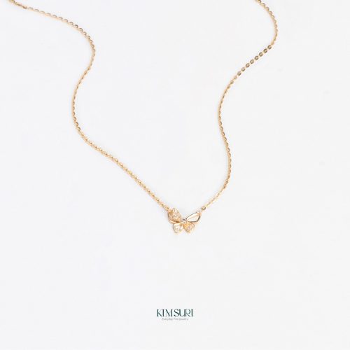 Dây liền mặt vàng 10k bướm đá N186