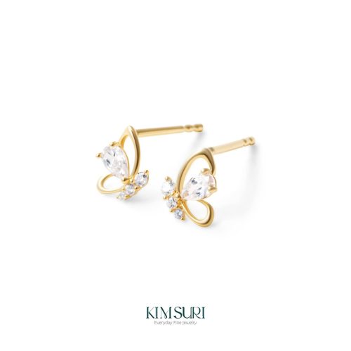 Khuyên tai vàng 10k hình con bướm E317