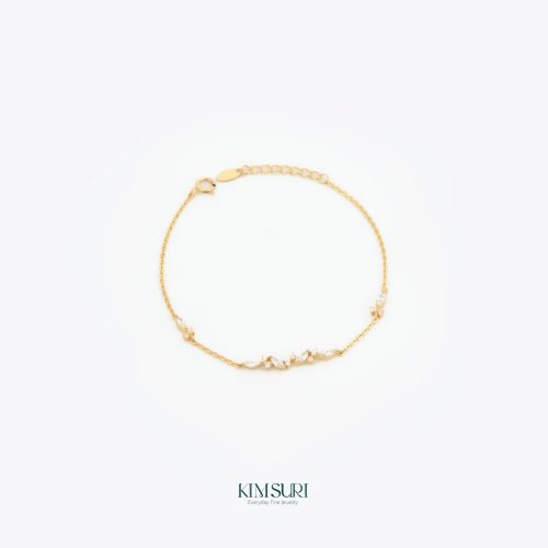 Lắc tay vàng 10k dải đá