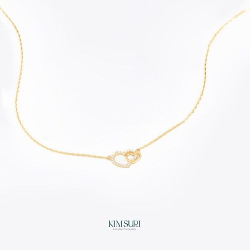 Dây liền mặt vàng 10k tim đôi N243