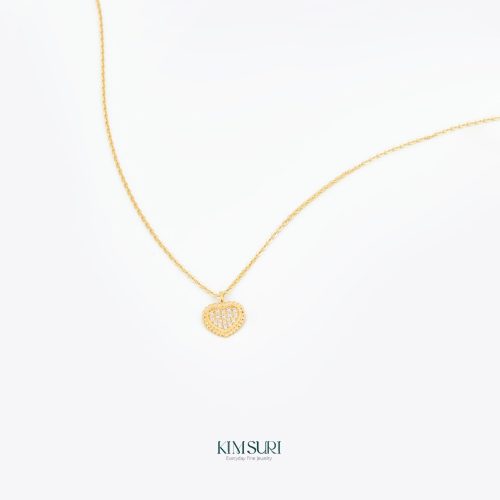 Dây liền mặt vàng 10k viền bi full đá N275