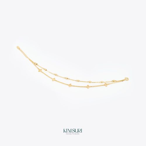 Lắc tay vàng 10k dây đôi