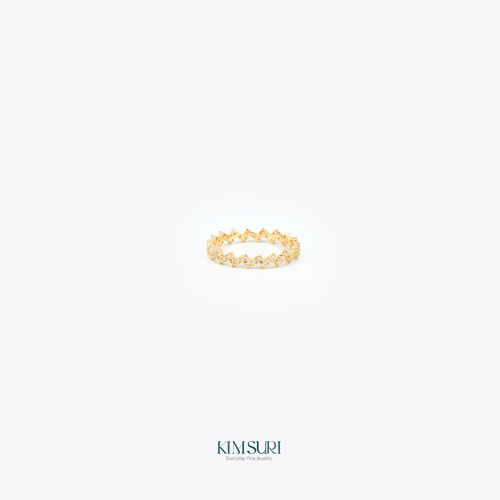 Nhẫn vàng 10k viền đá răng cưa R398