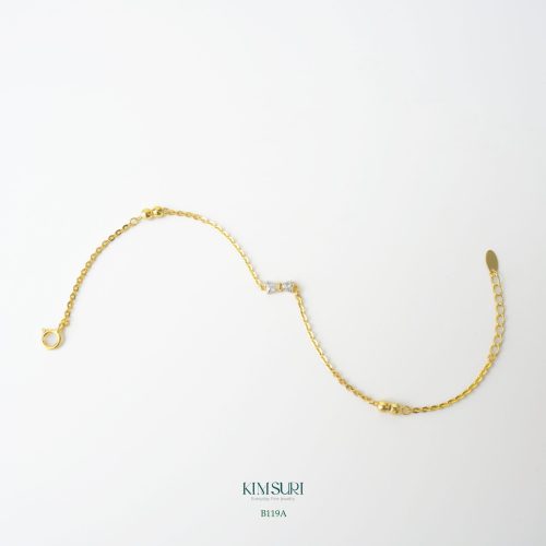 Lắc tay vàng 10k nơ đá bi B119a