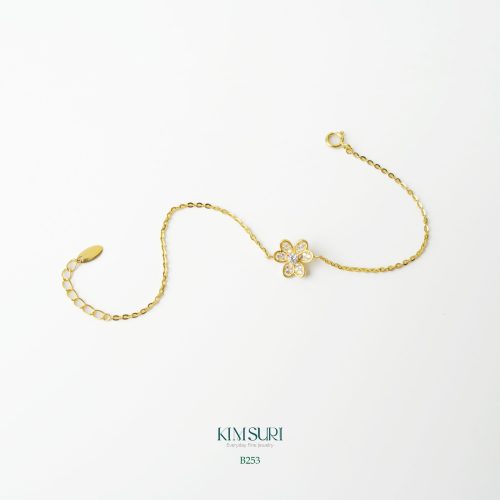 Lắc tay vàng 10k hoa 3 cánh B253