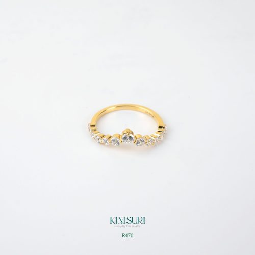 Nhẫn vàng 10k đính đá viền R470