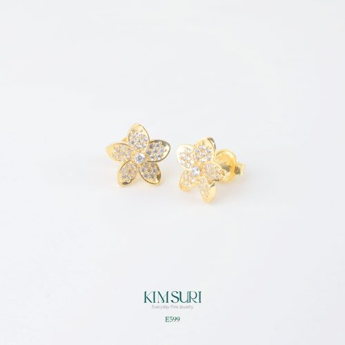 Khuyên tai vàng 10k hoa 5 cánh