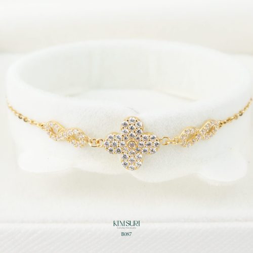 Lắc tay vàng 10k hoa vô cực B087