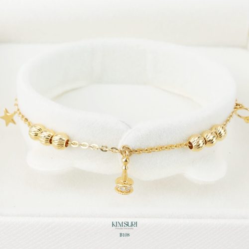 Lắc tay vàng 10k chuông bi B108