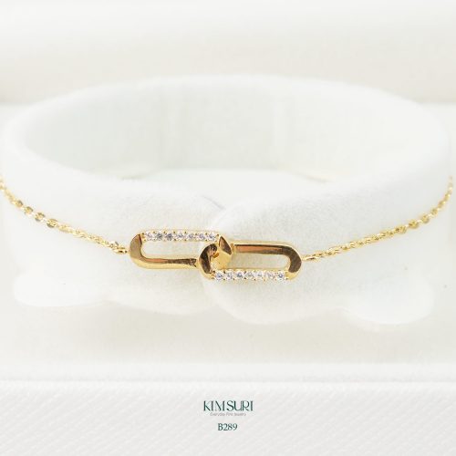 Lắc tay vàng 10k 2 mắt xích B289