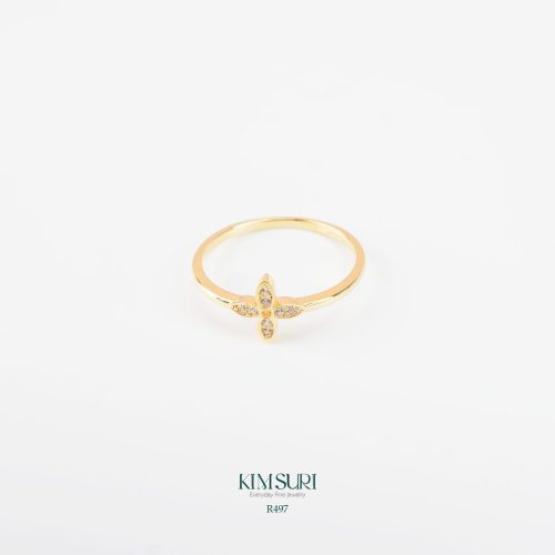 Nhẫn vàng 10k 4 cánh R497