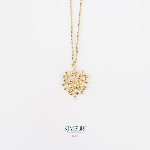 Dây liền mặt vàng 10k lá cành N284