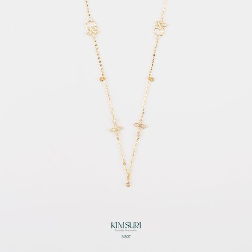 Dây liền mặt vàng 10k hoa 4 cánh N307