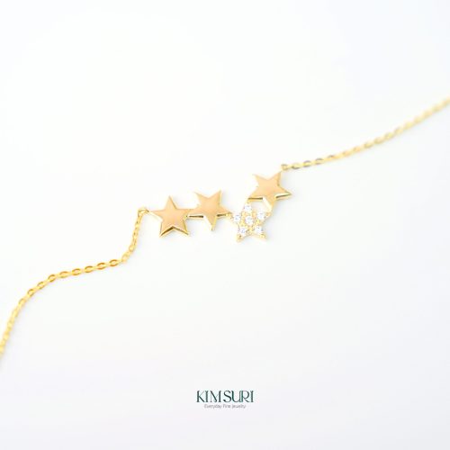 Dây liền mặt vàng 10k dải sao N276