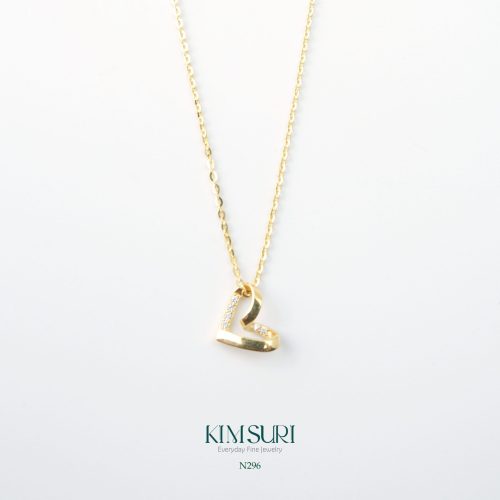 Dây liền mặt vàng 10k tim xoắn N296