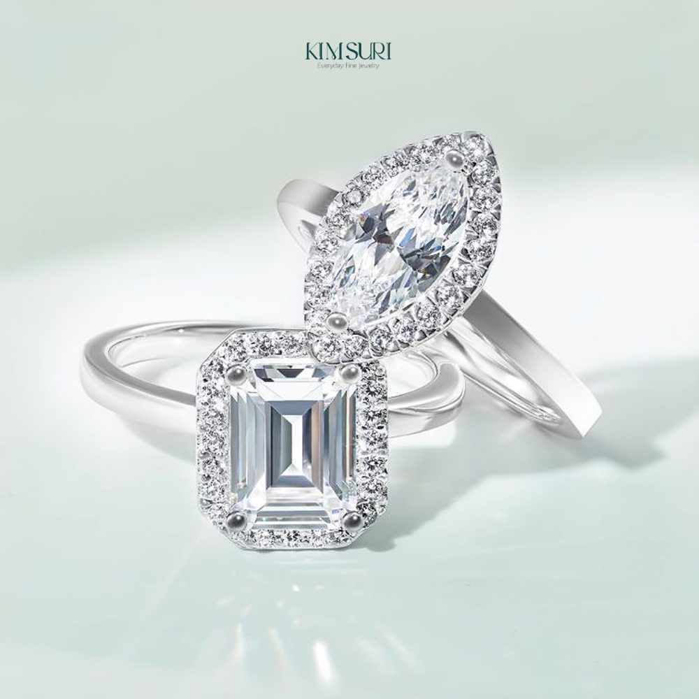 Trang sức vàng trắng đính đá CZ Kim Suri